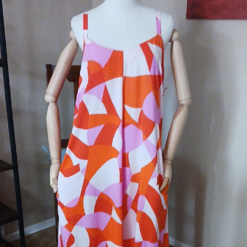 NWT- Vibrant Orange and Pink Women's Dress